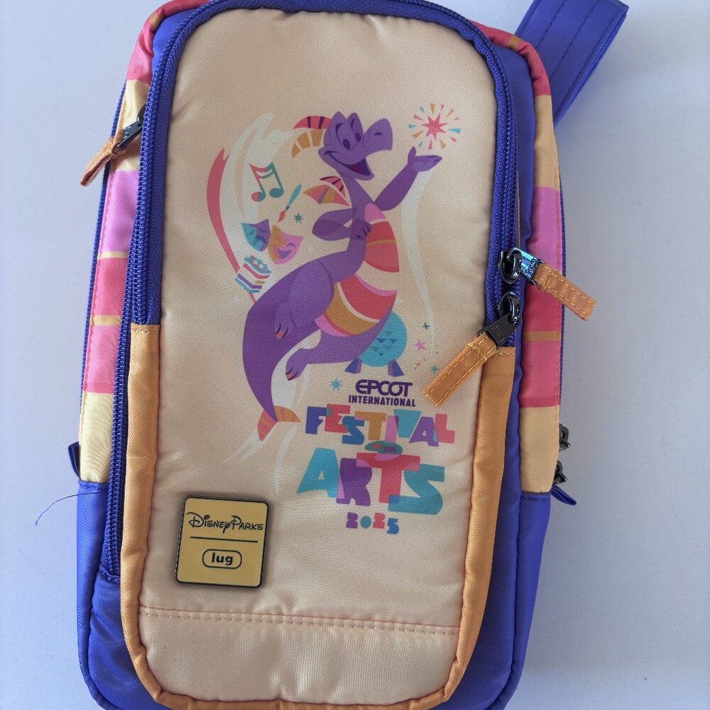 Disney Parks Lug Figment EPCOT Festival of the Arts 2025 Crossbody Sling Bag